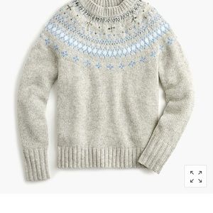 J. Crew Jeweled embellished Fair Isle crewneck sweater 3X